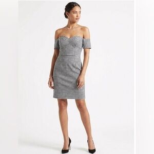NWT Guess Women’s Gingham Off-Shoulder Mini Dress Size 2